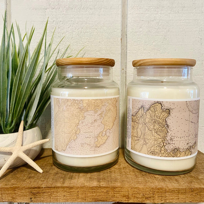 Compass Rose nautical chart candles