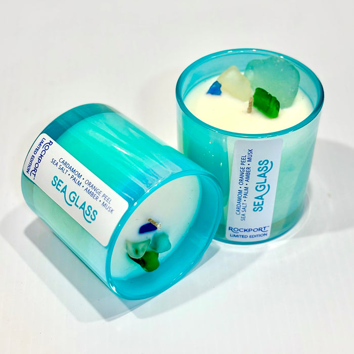 Sea Glass candles by Rockport Candle