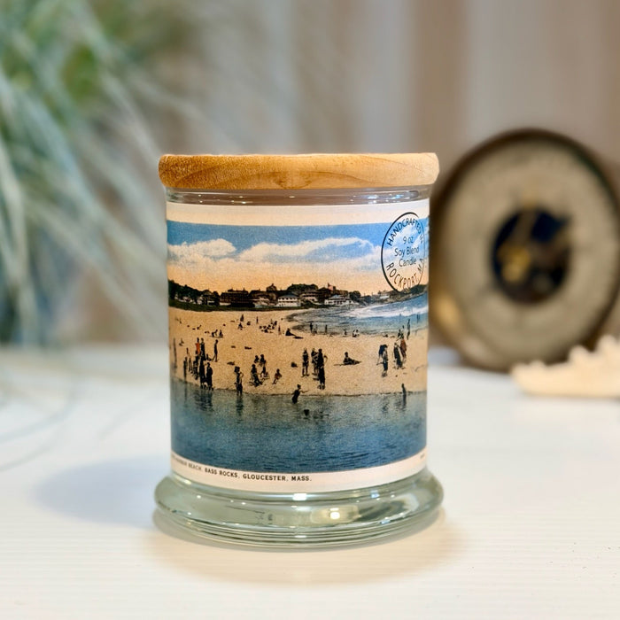 Vintage Postcard Collection Good Harbor Beach candle