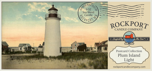 Vintage Postcard Candle Plum Island Light