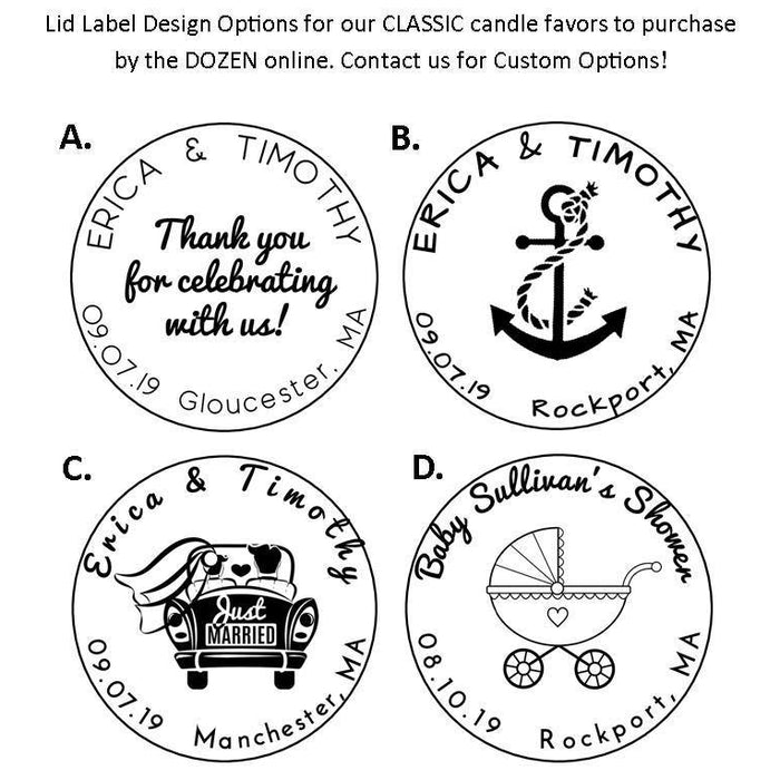Rockport Candle Company classic candle favors