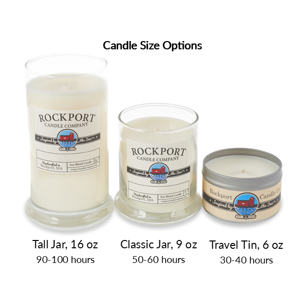 Size options, Rockport Candle Company